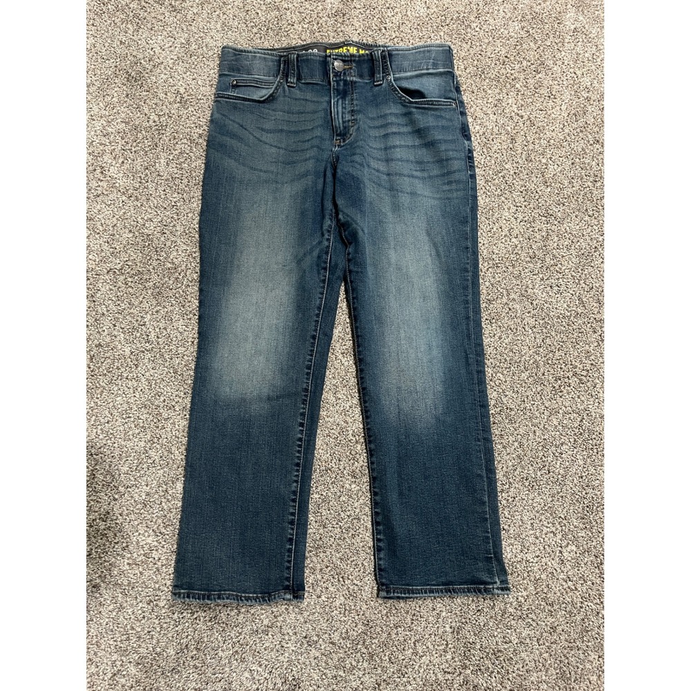 Lee Extreme Motion Straight Fit Jeans Mens 33x29 Blue Medium Wash Stretch Denim
